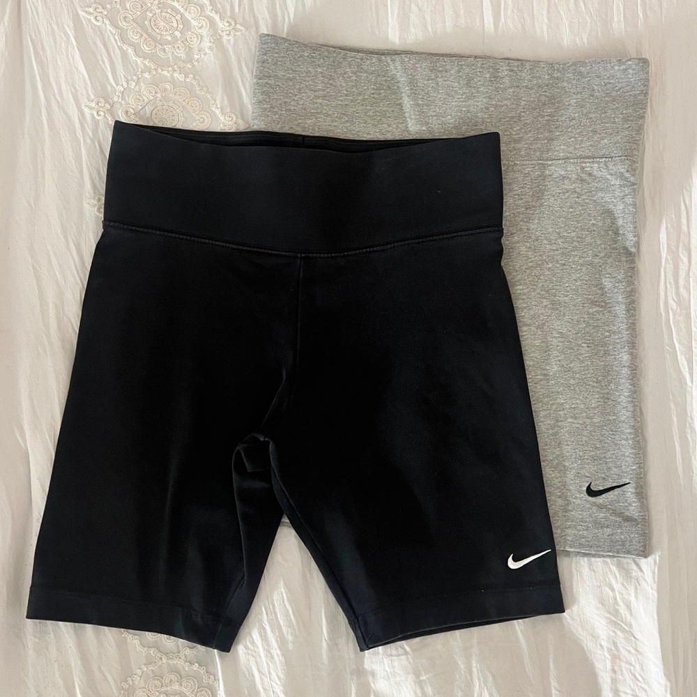 Women’s Nike Black and Gray biker Shorts Duo